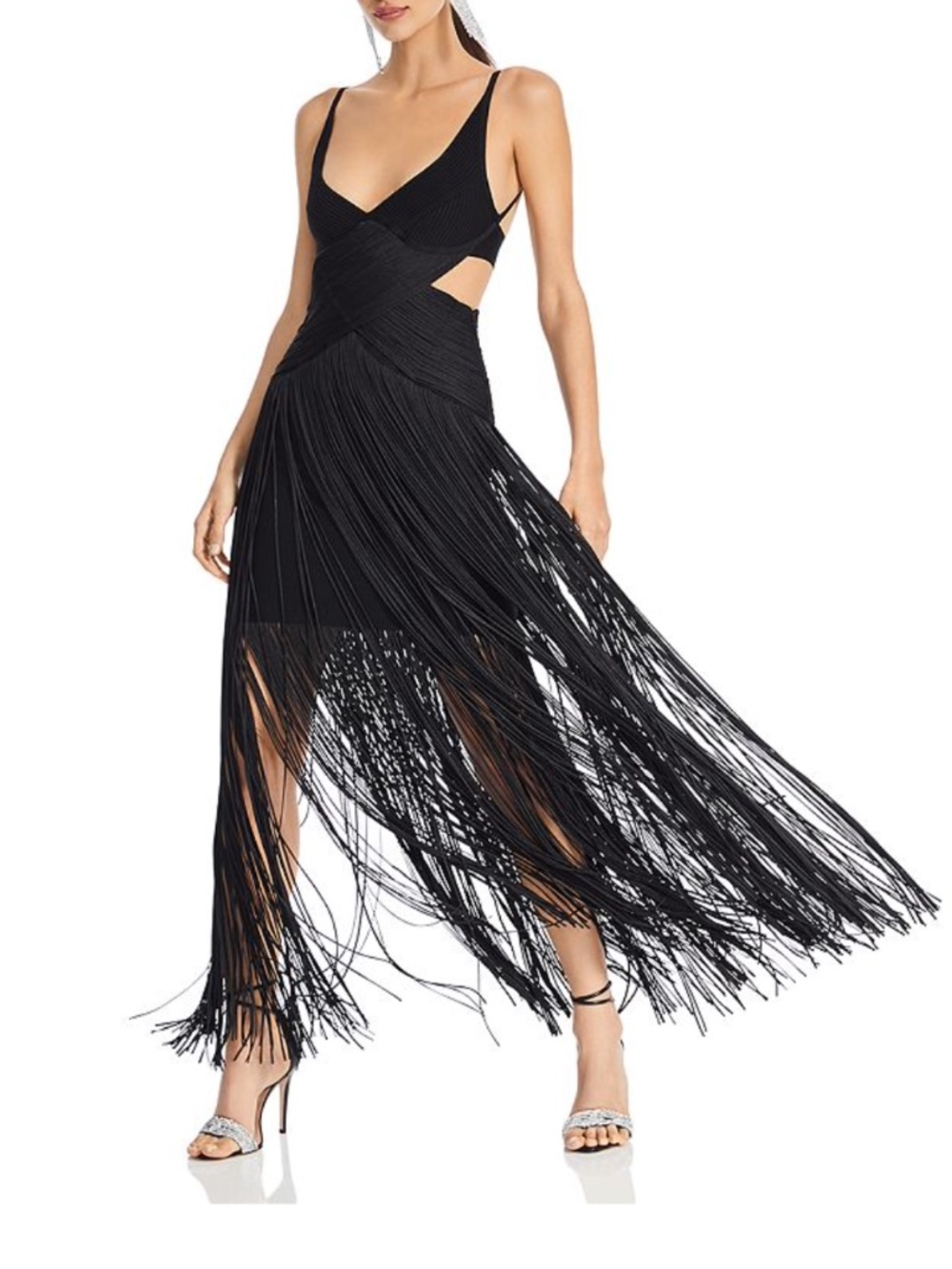Hervé Léger Fringe Cutout Gown - 150th Anniversary Exclusive | Black NWT